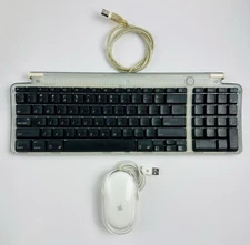 Apple M2452 Blue USB Keyboard For iMac With Apple Pro Mouse M5769 Combo,Tested