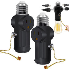 Light Socket to Plug Adapter,E26/E27 3 Prong Light Bulb Outlet Socket Adapter,Bo
