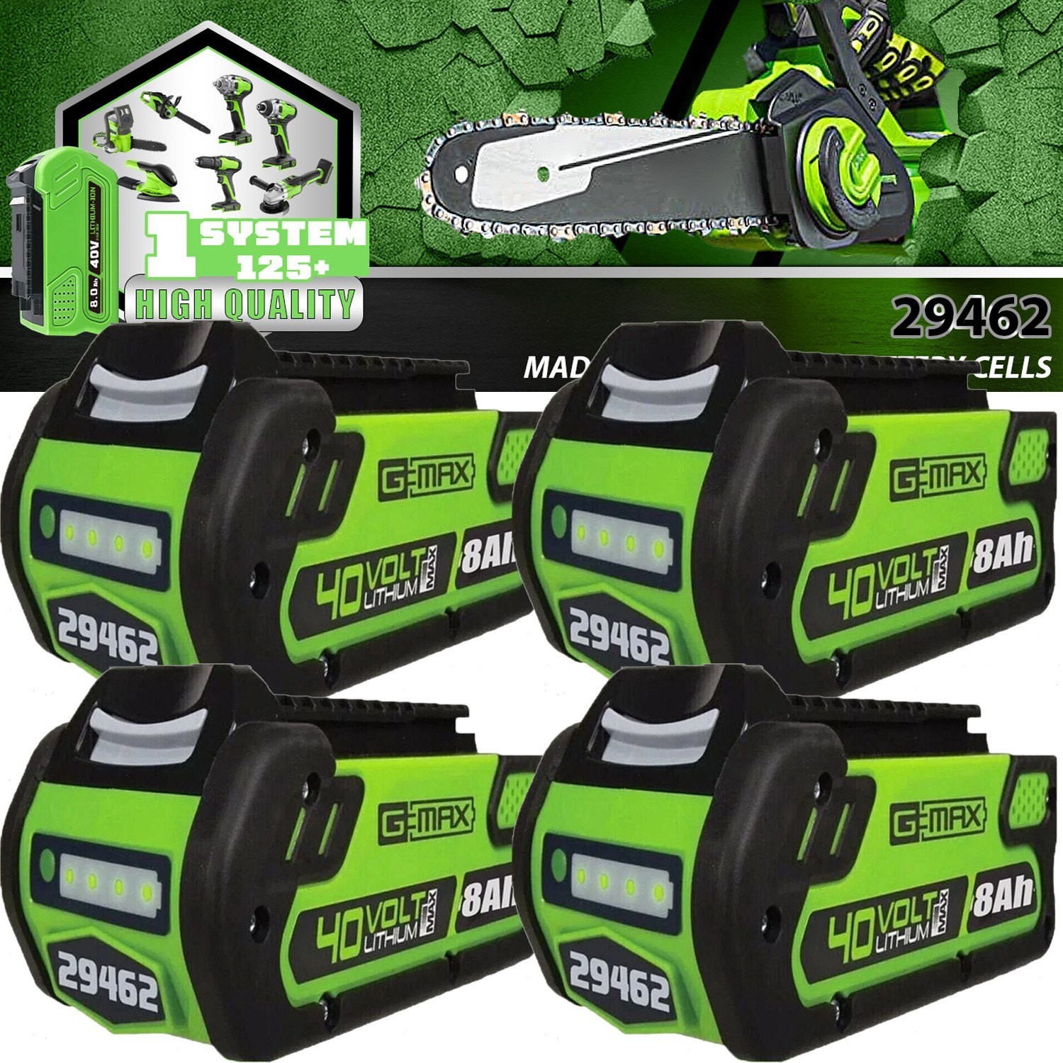 40V 8.0Ah For Greenworks G-MAX 40 Volt Lithium Battery 29472