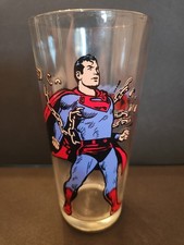 1975 SUPERMAN ROUND BOTTOM PEPSI GLASS