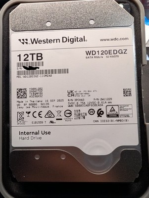 Western Digital 12TB 7.2krpm 3.5'' SATA III Internal HDD MPN# WD120EDGZ