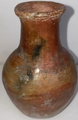 Antique Hand-Formed Earthenware Pottery Jar Primitive Folk Vessel 4.5 