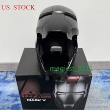 Iron Man Full Black 1:1 MK5 Jarvis Deformable Voice Control Wearable Helmet Mask