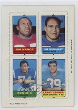 1969 Topps Mini-Cards (4-in-1) Jim Nance Dunaway Ron Mix Larry Csonka HOF 2v5