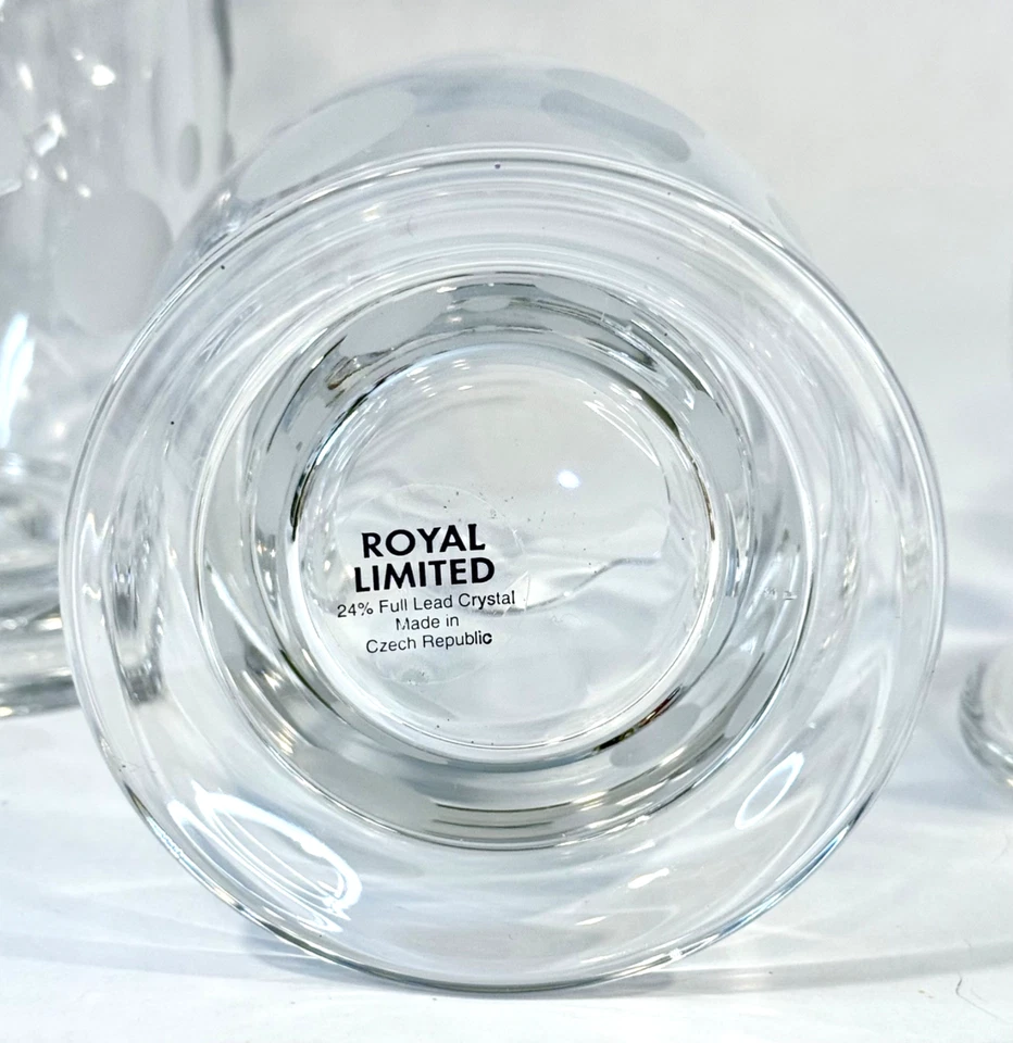 Juego checo de lunares Royal Limited 24 % cristal de plomo vasos de whisky antiguos Foto 3 de 4