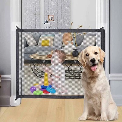 Retractable Pet Dog Gate Safety Guard Folding Baby Toddler Stair Gate Isolation