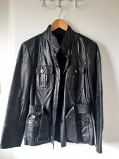 Helium Ladies Black Leather Jacket Size 12