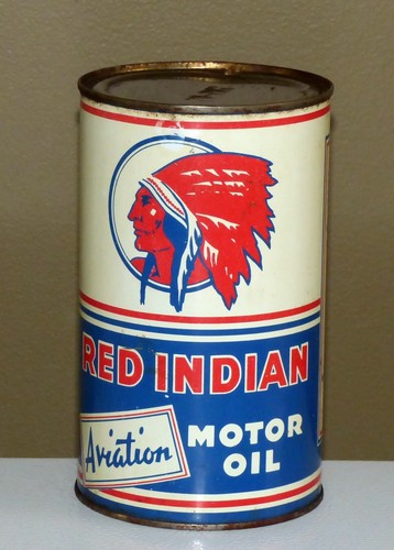 Early Canadian Red Indian Aviation 1 Imp. Qt motor oil tin can FREE SHIPPING!! - Bild 1 von 10