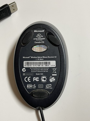 Microsoft Wireless Optical Mouse Receiver 3.0 Model 1026 Receiver Only- No Mouse - Picture 3 of 6