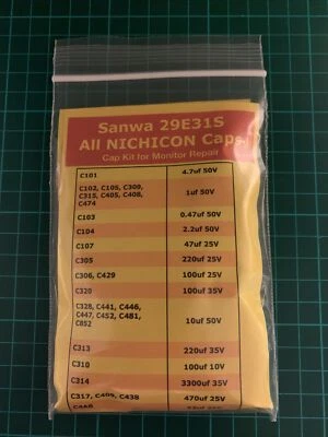 Cap Kit Japonais Révision Naomi Universal Sanwa 29E31S Condensateur Nichicon