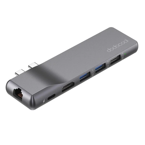 USB-C HUB Verteiler Splitter Typ C USB A 3Port Gigabit Ethernet SD LAN Adapter