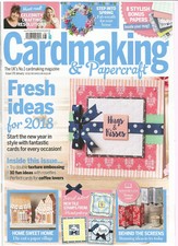 CARDMAKING  PAPERCRAFT MAGAZINE 178 JAN 2018, PAPERS INSIDE, STAMP SET MISSING