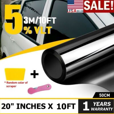 300CM Uncut Roll Window Tint Film 5% VLT 20'' x 10ft Feet Car Home Office Glass