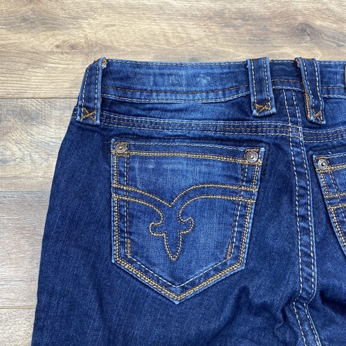Rock Revival Sherry Straight Leg Damen Jeans 28 Gold Dicke Nähte Dunkel - Bild 5 von 15