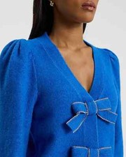 EXPRESS Embellished Rhinestone Bow V-Neck Cardigan M