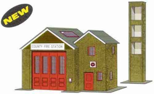 Country Fire Station - Superquick B36 - OO Building Card kit