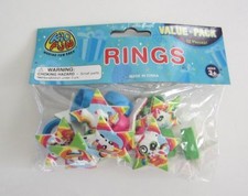 12 Unicorn Rubber Rings Princess Jewelry Kid Bday Party Goody Bag Pinata Favor