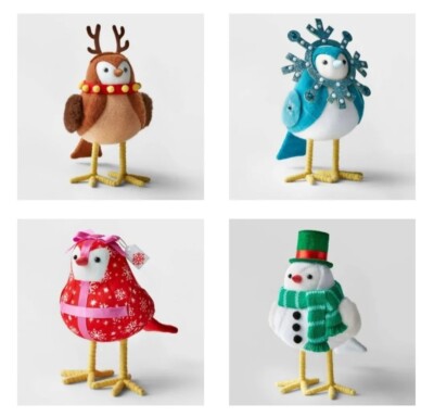Target Wondershop Featherly Friends Fabric Birds Christmas 2022 Bells Fractal