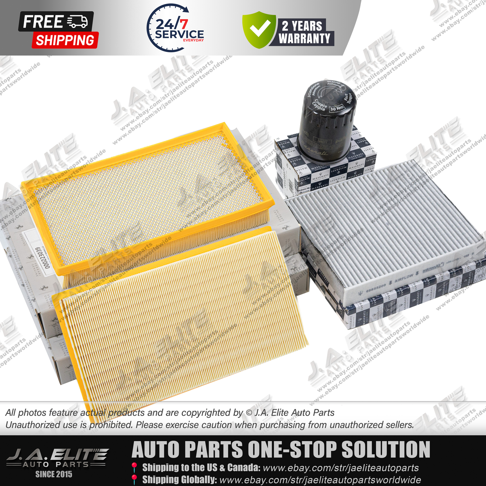 4pcs Air Filter & Pollen Filter & Oil Filter for Ferrari 599, 612