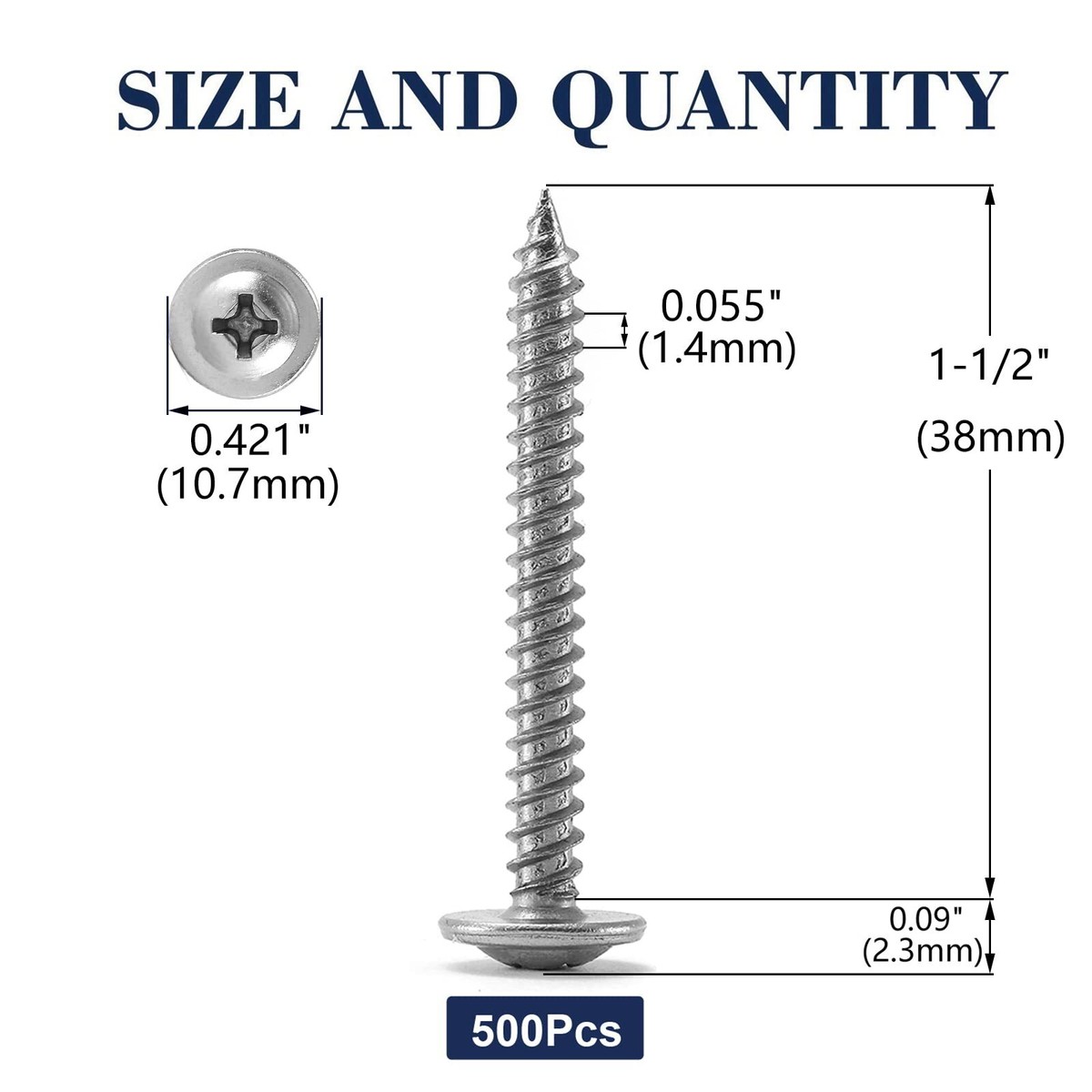 10-24 X 1 In Phillips Truss Machine Screw, Plain 18-8 - Foto 10