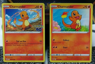 Pokemon Charmander Vivid Voltage 023/185 & 008/078 Pokemon Go Cards