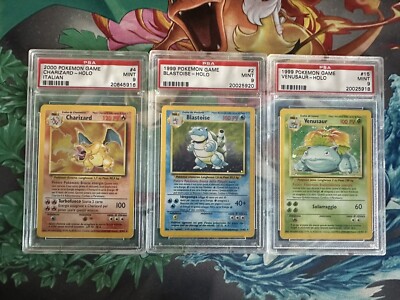 Pokemon 2000 PSA 9 Charizard Blastoise Venusaur 4/102 Set Base