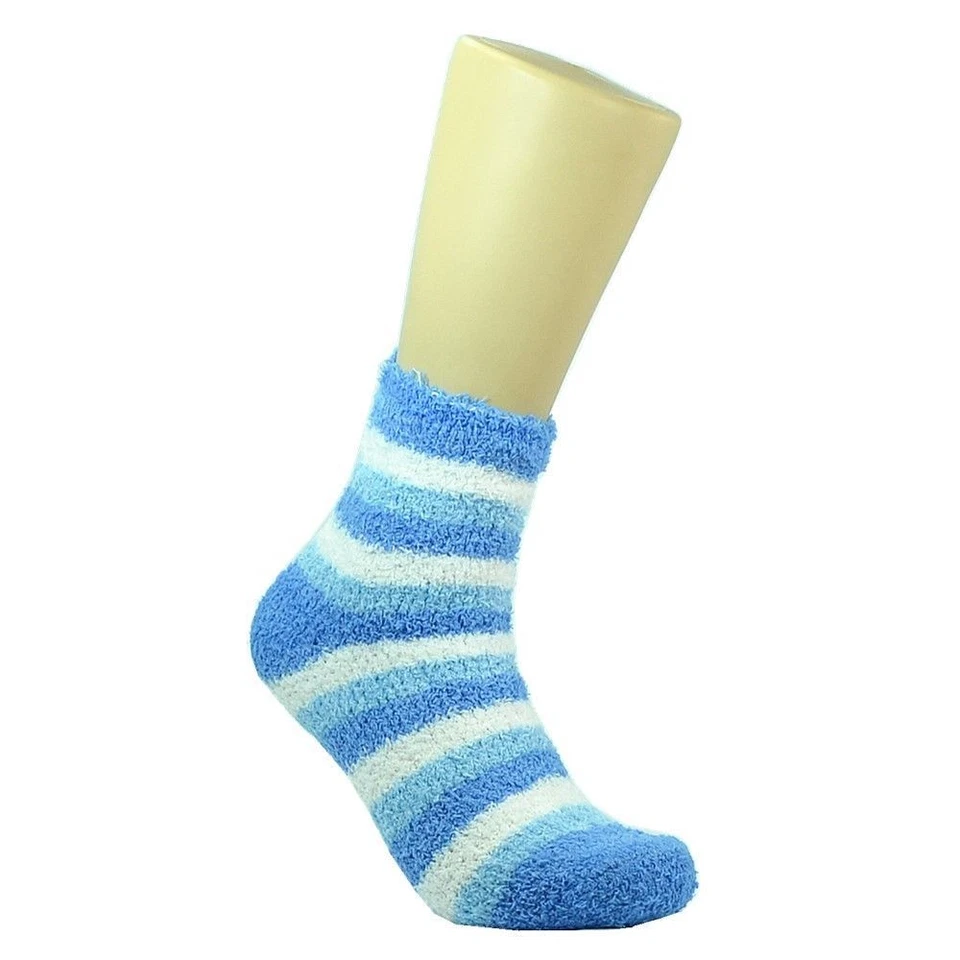 12 pares de calcetines cómodos difusos de invierno cálidos para mujer talla 9-11 a rayas para el hogar Foto 2 de 3