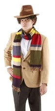 Doctor Who Licensed Fourth Doctor 6 Foot Long Multi Colored Striped Knit Scarf