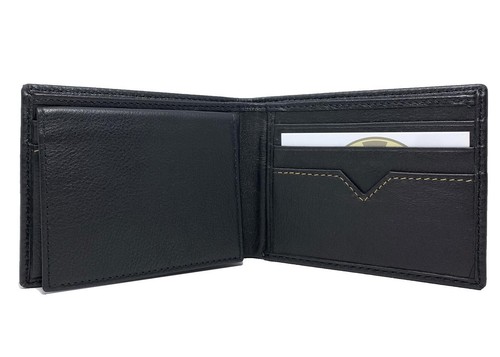 Men's University of Oklahoma Sooners Billfold Black Leather Wallet - Picture 2 of 6
