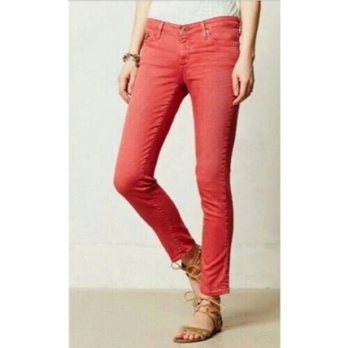 Jeans AG Adriano Goldschmied Rojo/Rosa/Melón The Stevie Tobillo Recto Talla 28 - Imagen 1 de 5
