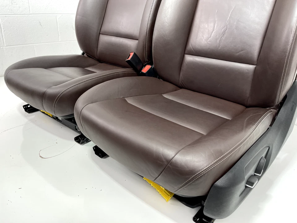 BMW 528i F10 xDrive 2011-2016 delantero izquierdo derecho marrón cuero asientos térmicos OEM Foto 2 de 4