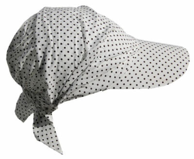 Cool4 Schirm Kopftuch Weiß schwarz gepunktet Chemocap Visor Cap KTS05