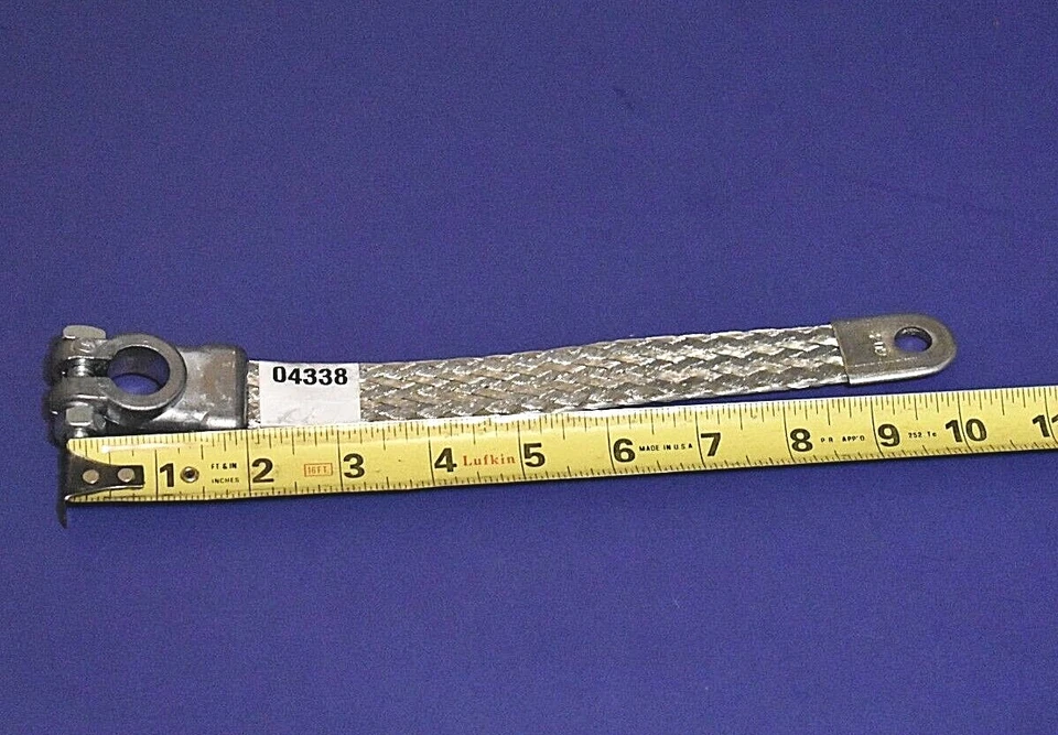 Nuevo cable de batería calibre 2 terminal poste superior correa de tierra trenzada de alta resistencia de 9" Foto 3 de 3