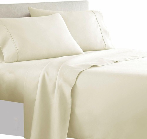 Persisch Beige 1800 Spannbetttuch Tiefe Tasche 16" Voll Elastisch Laken - Alle Größen