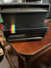 Vintage Polaroid One Step 600 Land Camera Black Rainbow w/ Strap  Untested 