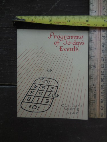 CUNARD WHITE STAR LINE Februrary 20th 1937 M.V.”Georgic" Programme of Events#CA1 - Picture 5 of 5