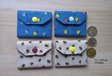 Mini mini Geldbörse Geldbeutel Portemonnaie 2 Fächer  Handarbeit Handmade Stoff