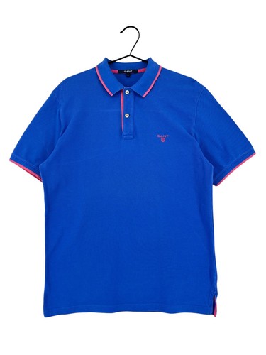 GANT Polo A Righe Blu Collo Polo Uomo Taglia L