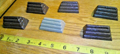 6 Vintage 1950s Marx wood piles accesories