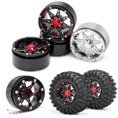 4pcs Beadlock Wheels /Tires for 1/10 RC Crawler Wraith 90018