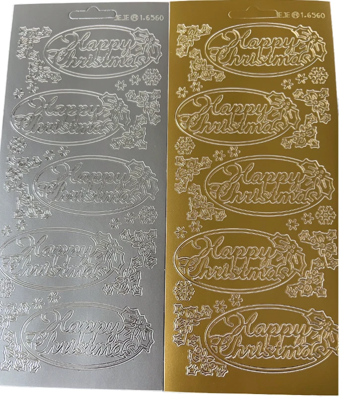 Happy Christmas Peel Off Sticker Sheet For Card Making Crafts