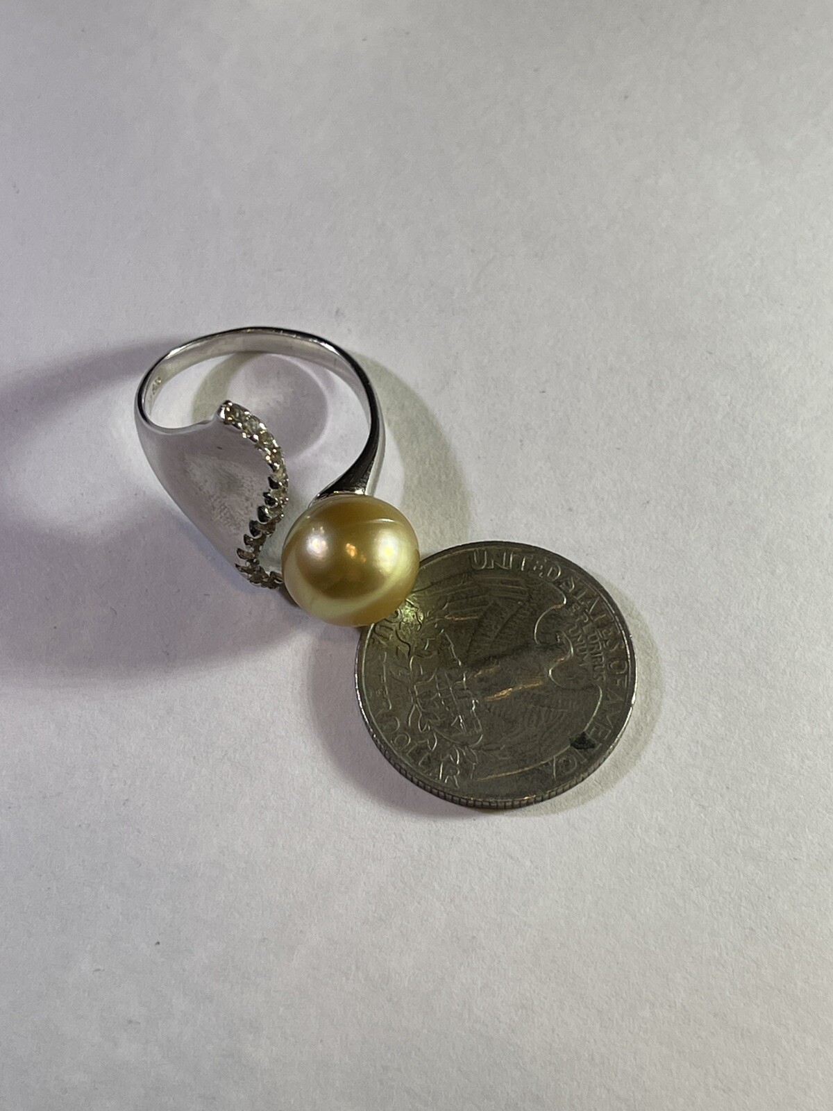 Sterling Silver Adjustable Pearl Ring - image 3