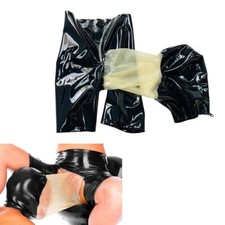 US Latex Hood with Rubber Shorts Add Breath Tube Clubwear Fetish Game 0.4mm BDSM