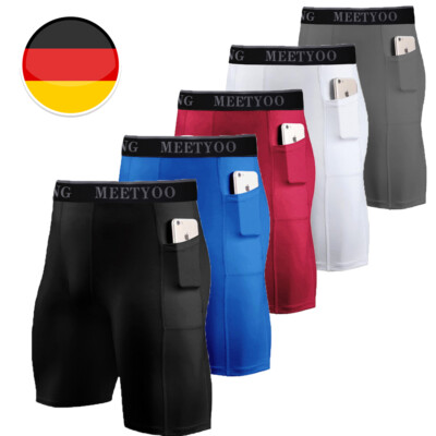 Herren Kompressionshose Laufhose Leggings Tights Kurz Stretch Training Sporthose