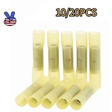 8AWG Waterproof Wire Butt Crimp Connector Heat Shrink Terminals Yellow 20/10PCS