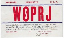 Scheda radio QSL 1956 McIntosh Minnesota