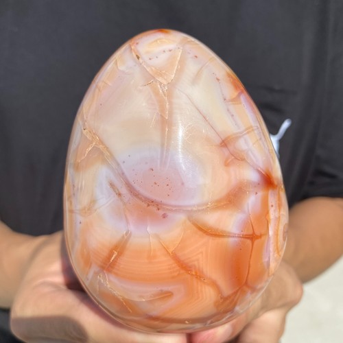 975g Raro Uovo di Agata Naturale Cristalli di Quarzo Esemplare Minerale Guarigione - Foto 10 di 13