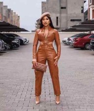 Handmade Women's Pant Real Leather Party New Brown Lambskin Stylish Genuine Soft