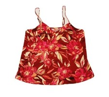 Stars Above Sz S Women's Floral Berry Blush Sleeveless Satin Sleep Camisole Top