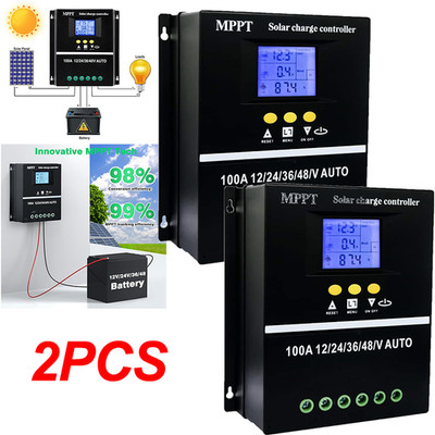 2PC 4000W 100A MPPT Solar Charge Controller 12V 24V 36V 48V Battery PV Regulator